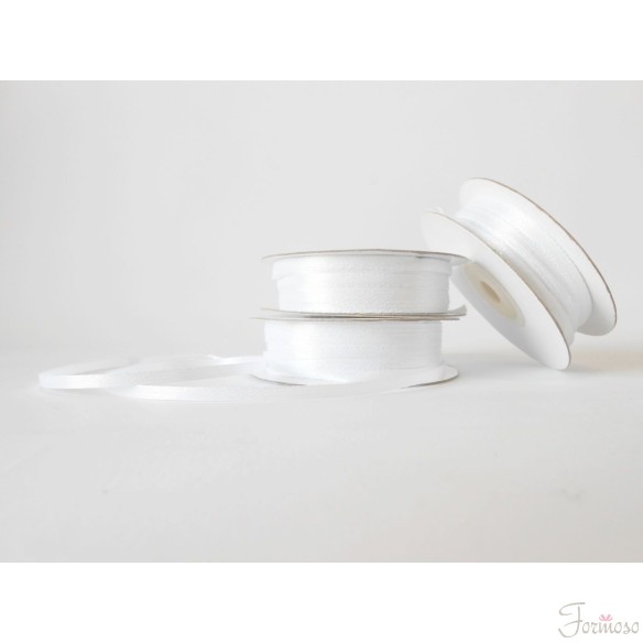 Nastro doppio raso 3 mm rotolo bobina da 50 mt Bianco fai da te - art D0301