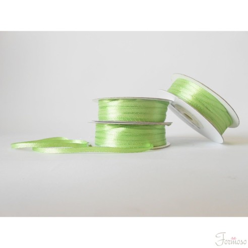 Nastro doppio raso 3 mm rotolo bobina da 50 mt Verde napoli fai da te - art D0328