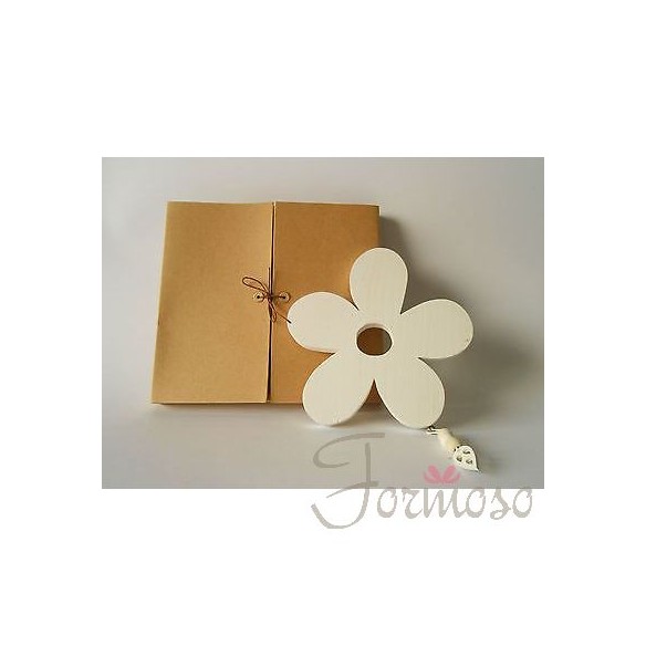 Fiore sotto caffettiera in legno bianco bomboniera 170 mm art 08372