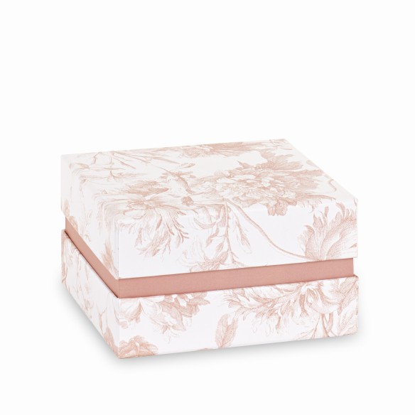 Bomboniera scatola toile colore cipria 12 x 12 x h 7 cm con inserto conf. 6 pz art 29859