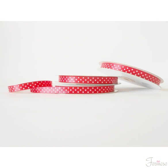 Nastro doppio raso pois 10 mm rotolo bobina da 50 mt Rosso fai da te - art DP1116