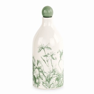Bomboniera bottiglia olio toile porcellana colore eucalipto h 16 cm 300 ml con scatola art 29912
