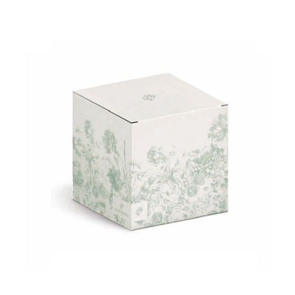 Bomboniera lampada toile de jouy colore eucalipto D 10 x h 14,5 cm con scatola art 29721