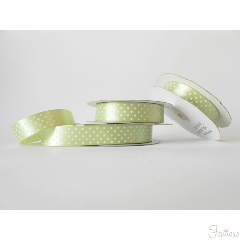 Nastro doppio raso pois 2,5 cm rotolo bobina da 50 mt Verde fai da te - art DP2606