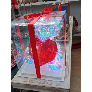 Orsetto PVC lampada tipo cristallo cuore LOVE 30 x 30 x 30 cm Innamorati Art 202301