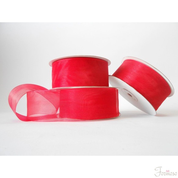 Nastro organza 40 mm rotolo bobina da 50 mt Rosso fai da te - art E4011