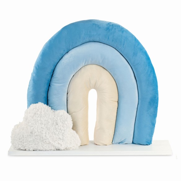 Decorazione arcobaleno in velluto azzurro 82 x 20 x h 60 cm art 29890