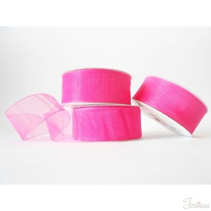 Nastro organza 4 cm rotolo bobina da 50 mt Rosso Fragola fai da te - art E4022