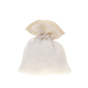 Bomboniera sacchetto confetti in tessuto bianco 10 x h 12 cm confezione 12 pz art C2667