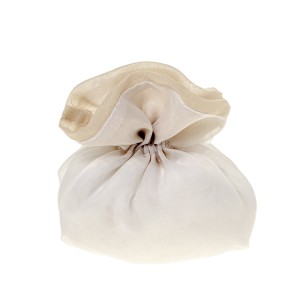 Bomboniera sacchetto quadrato confetti in tessuto bianco 10 cm confezione 12 pz art C2669