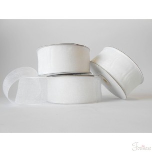 Nastro organza 40 mm rotolo bobina da 50 mt Bianco fai da te - art E4001