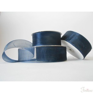 Nastro organza 4 cm rotolo bobina da 50 mt Blu fai da te - art E4014