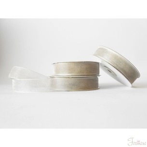 Nastro organza 2 cm rotolo bobina da 50 mt Argento grigio fai da te - art E2017