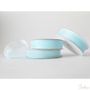 Nastro organza 20 mm rotolo bobina da 50 mt Celeste fai da te - art E2013