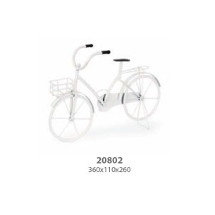 Bicicletta in metallo Bianco 36 x 11 x h 24 cm Wedding Party Planner art 20802