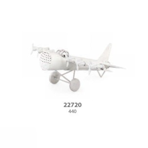 Aeroplano in metallo Bianco 44 cm Wedding Party Planner art 22720