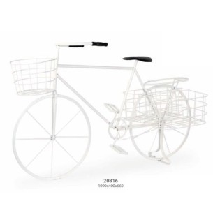 Bicicletta in metallo Bianco 109 x 40 x h 66 cm Wedding Party Planner art 20816
