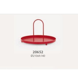 Vassoio in metallo rosso con manico D 21 x h 14 cm Wedding Party Planner art 20652