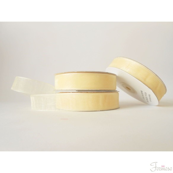 Nastro organza 20 mm rotolo bobina da 50 mt Avorio fai da te - art E2002