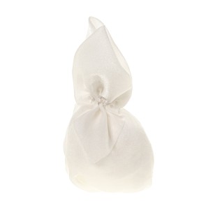 Bomboniera sacchetto per confetti in tessuto bianco 14 cm confezione 12 pz art C2722