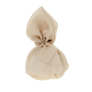 Bomboniera sacchetto per confetti in tessuto beige 14 cm confezione 12 pz art C2723