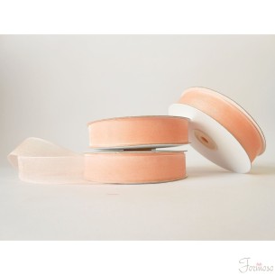 Nastro organza 20 mm rotolo bobina da 50 mt Rosa pesca fai da te - art E2023