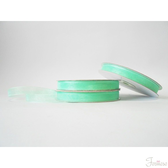 Nastro organza 1 cm rotolo bobina da 50 mt Acquamarina fai da te - art E1021