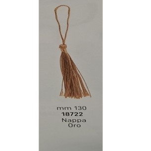 Ciondolo Nappina in tessuto Oro per decorazione bomboniera h 13 cm confezione 50 pz art 18722