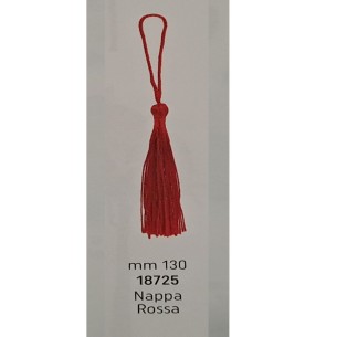 Ciondolo Nappina in tessuto Rosso per decorazione bomboniera h 13 cm confezione 50 pz art 18725