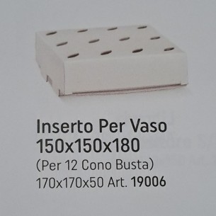 Inserto Porta coni per scatola Vaso fibra Bianco 17 x 17 x h 5 cm confezione 10 pz art 19006
