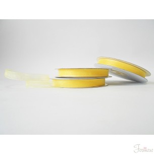 Nastro organza 1 cm rotolo bobina da 50 mt Giallo crema fai da te - art E1007