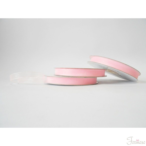Nastro organza 10 mm rotolo bobina da 50 mt Rosa fai da te - art E1010