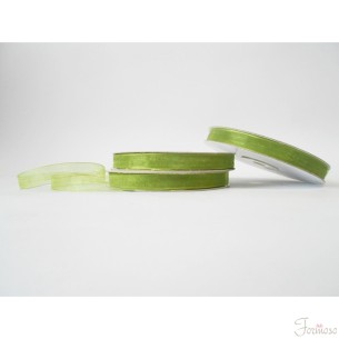 Nastro organza 1 cm rotolo bobina da 50 mt Verde fai da te - art E1005