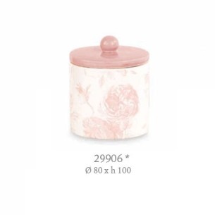 Bomboniera Barattolo toile colore cipria D 8 x h 10 cm con scatola art 29906