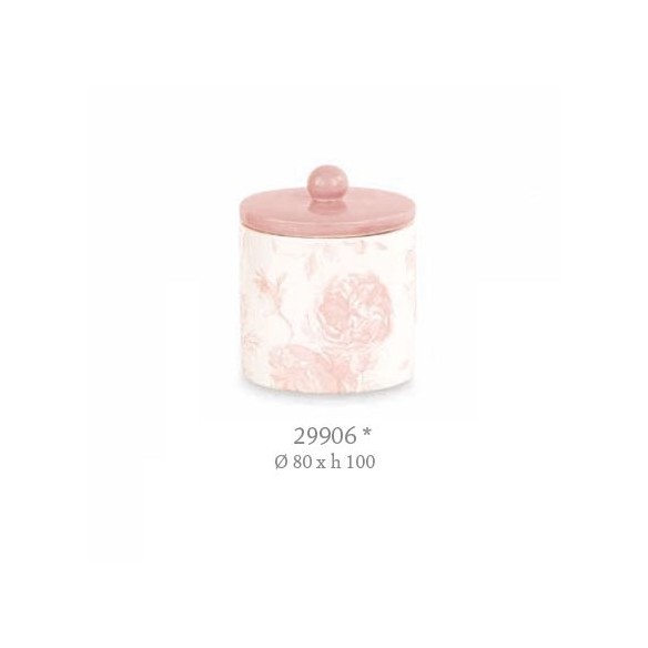 Bomboniera Barattolo toile colore cipria D 8 x h 10 cm con scatola art 29906