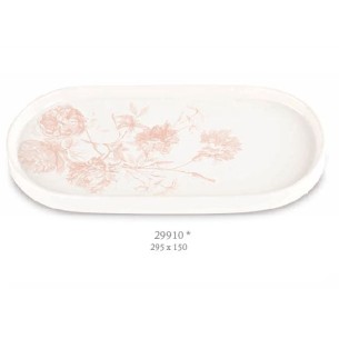 Bomboniera vassoio piatto porcellana toile colore cipria 29,5 x 15 cm con scatola art 29910