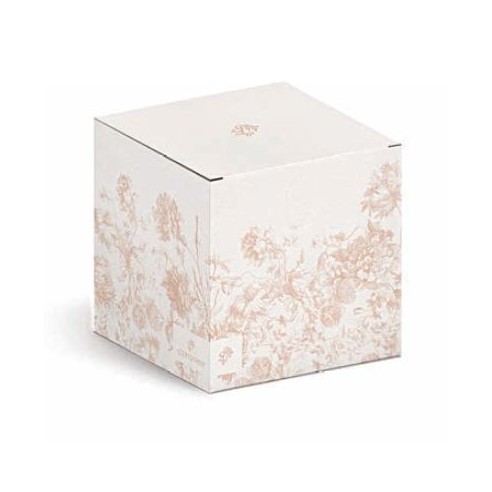 Bomboniera Barattolo candela al gelsomino toile colore cipria D 6 x h 7 cm con scatola art 29895