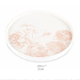 Bomboniera vassoio piatto porcellana toile colore cipria D 24 cm con scatola art 29911