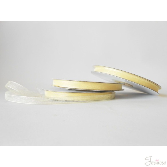 Nastro organza 6 mm rotolo bobina da 50 mt Avorio fai da te - art E0602