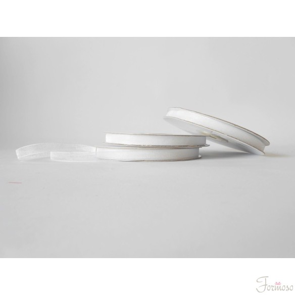 Nastro organza 6 mm rotolo bobina da 50 mt Bianco fai da te - art E0601