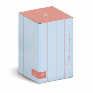 Bomboniera bottiglia olio porcellana colore Rosa con righe azzurre D 9,5 x h 16,5 cm 400 ml con scatola art 29759 2