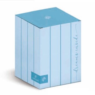 Bomboniera salvadanaio porcellana D 8 x h 12 cm colore acqua con scatola art 29760 2