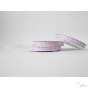 Nastro organza pois 1 cm rotolo bobina da 50 mt  Lilla fai da te - art EP1115