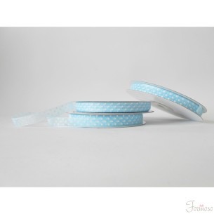 Nastro organza pois 1 cm rotolo bobina da 50 mt Celeste fai da te - art EP1113