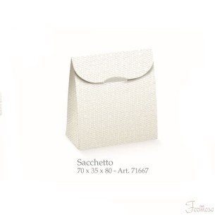 Scatola sacchetto porta confetti Lino Bianco 7 x 3,5 x h 8 cm set 10 pz Art 71667