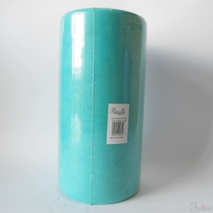 Bobina 25 cm 100 mt rotolo tulle decorazioni bomboniere colore Tiffany art. NT25/39