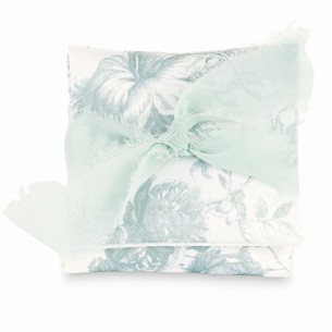 Sacchetto tessuto tipo busta per confetti colore eucalipto 9 x h 9 cm confezione 12 pz art 29650