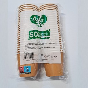 Bicchiere in Carta Biodegradabile AVANA Take Way Asporto da 75 ml caffè Confezione 50 pz Art 0241