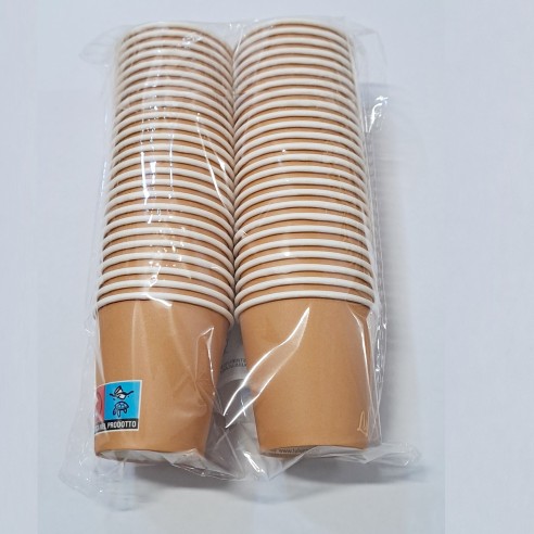 Bicchiere in Carta Biodegradabile AVANA Take Way Asporto da 75 ml caffè Confezione 50 pz Art 0241