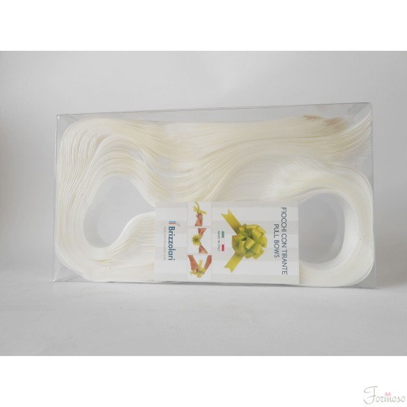 Coccarda fiocco auto tirante 31 mm per matrimonio auto casa sposi Bianco 30 pz - art 2100.01